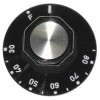 Knob thermostat t.max. 85°C ? 50mm shaft ? 6x4.6mm shaft flat upper black temperature range 30-85°C
