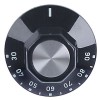 Knob thermostat t.max. 90°C ? 50mm shaft ? 6x4.6mm shaft flat upper black temperature range 30-90°C