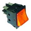 Wippentaster Einbauma? 30x22mm orange 2NO 250V 16A beleuchtet 0-I Anschluss Flachstecker 6,3mm