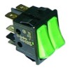 Wippenschalter Einbauma? 30x22mm grun 1NO/1NO 250V 16A beleuchtet Anschluss Flachstecker 6,3mm