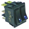 Wippenschalter Einbauma? 30x22mm blau/blau 1NO/1NO 250V 16A beleuchtet Anschluss Flachstecker 6,3mm