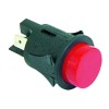 Push switch mounting measurements ?25mm red 2NO 250V connection male faston 6.3mm 16A