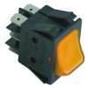 Wippentaster Einbauma? 30x22mm orange 2CO 250V 16A beleuchtet Anschluss Flachstecker 6,3mm