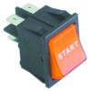 Momentary rocker switch mounting measurements 30x22mm orange 2NO 250V