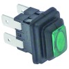 Druckschalter Einbauma? 19x13mm mit Faltenbalg rechteckig grun 2NO 250V 16A beleuchtet