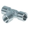 T-Stuck Gewinde 1/8  IG - 1/8  IG - 1/8  IG Messing vernickelt L 35mm