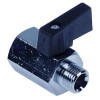 Ball valve connection 1/4  IT - 1/4  ET DN8 total length 39mm chrome-plated brass