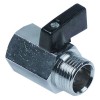 Ball valve connection 1/2  IT - 1/2  ET DN10 total length 45mm chrome-plated brass