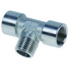 T-Stuck Gewinde 1/2  IG - 1/2  AG - 1/2  IG Messing vernickelt L 64mm