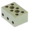 Porcelain terminal block hole distance 12mm H 18mm L 34mm W 25mm 3-pole 4mm? mounting distance 12mm