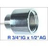 Adapter Sanit?r 1/2 x3/4  Reduzierung - Eine Seite 1/2  Au?engewinde, andere