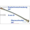 Anschlussschlauch Sanit?r 8mm 3/8  flexibel 300 mm lang - ?berwurfmutter/Quetschverschraubung