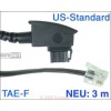 Anschlusskabel TAE-F/6P4C  3m TAE-F-Stecker/6P4C-Modularstecker - Belegung US-St