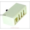 Adapter(UE)TAE-F-Stecker 3fach(Tel) auf 3 TAE-NFN-Buchsen & eine 6P4C-Modularbuchse