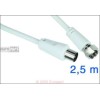 Anschlusskabel Empf.F-Koax 2,5m Empf?ngerkabel, F-Schnellstecker gerade/Koaxkupplu