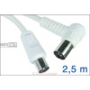 Anschlusskabel Empf.Koax  2,5m Empf?ngerkabel, Koaxstecker gerade/Koaxkupplung ge