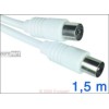 Anschlusskabel Empf.Koax  1,5m Empf?ngerkabel, Koaxstecker gerade/Koaxkupplung ge