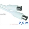 Anschlusskabel Empf.Koax  2,5m Empf?ngerkabel, Koaxstecker gerade/Koaxkupplung ge