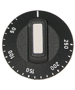 Knob thermostat t.max. 250°C ? 50mm shaft ? 6x4.6mm shaft flat upper/lower black