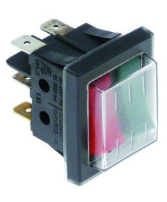 rocker switch mounting measurements 30x22mm red/green 1NO/NO 250V 16A latching/momentary