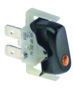 rocker switch black 1NO 250V 16A illuminated 1-pole