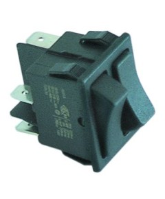 rocker switch mounting measurements 30x22mm black 1CO/1NO 250V 16A latching/momentary