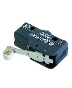 Microswitch roller lever operated 250V 16A 1CO L1 39mm connection soldering connection L 48mm