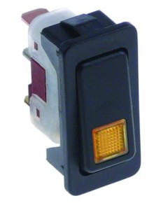 rocker switch mounting measurements 34x15mm orange 1NO/indicator light 250V 10A illuminated