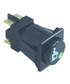 push switch mounting measurements 28,5x28,5mm round black 2NO 250V 16A cup