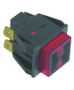 momentary push switch mounting measurements 27,2x22,2mm square red 2NO