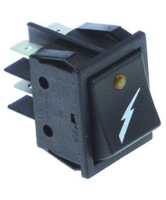 Rocker switch mounting measurements 30x22mm orange 2NO 250V connection male faston 6.3mm ignition 16A