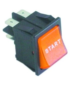 Momentary rocker switch mounting measurements 30x22mm orange 2NO 250V