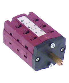 rotary switch 3 0-1-2 sets of contacts 6 type SCH-X049 690V 16A shaft ? 5x5mm shaft L 24mm