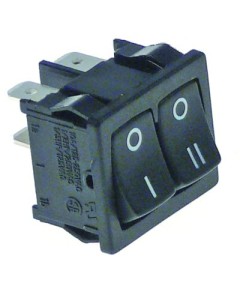 Rocker switch mounting measurements 19x22mm black 1NO/NO 250V connection male faston 4.8mm