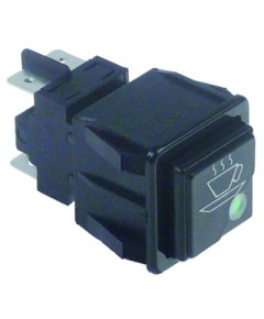 push switch mounting measurements 28,5x28,5mm square black 2NO 250V 16A cup