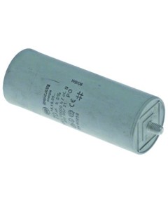 Betriebskondensator 250 V Kunststoff M8 Anschluss Flachstecker 6,3mm ? 45 mm L 120 mm