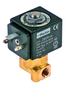 solenoid valve 2-way-ways 230 VAC connection 1/8  L 30mm DN 2,5mm slide-on receptacle DIN