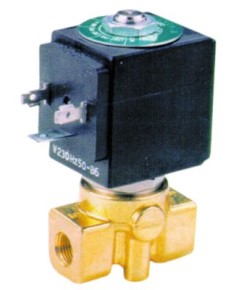 solenoid valve 2-ways 230VAC connection 1/8  L 40mm DN 2,5mm t.max. 155°C