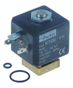 Solenoid valve with O-rings 2-ways 220VAC PARKER coil type KT09 flange 22x22mm 50Hz