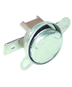 Bi-metal thermostat switch-off temp. 75°C 1NC 16A hole distance 23,8mm 2 hole fixing connection F6.3