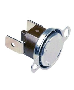 Bi-metal safety thermostat switch-off temp. 125°C 1NC 16A hole distance 23,5mm 2 hole fixing