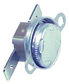Bi-metal thermostat switch-off temp. 80°C 1NC 16A hole distance 23,8mm 2 hole fixing connection F6.3