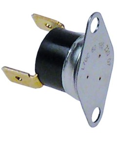 Bi-metal thermostat switch-off temp. 70°C 1NC 10A hole distance 23,5mm 250V connection F6.3