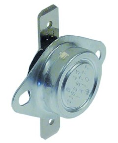 Bi-metal thermostat switch-off temp. 45°C 1NO 250V hole distance 23,5mm connection F6.3 1-pole