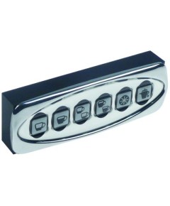 keypad unit ESTRELLA buttons 6 chrome/black/white