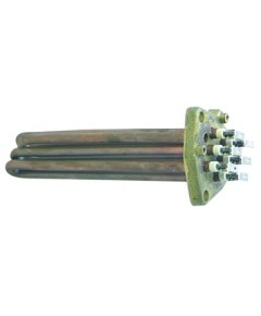 Heating element 1800W 230V L 170mm 3 hole flange connection male faston 6.3mm tube ? 8,5mm