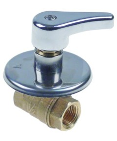 Ball valve complete connection 1/2  brass H 30mm mounting pos. any rosette ? 70mm