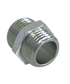 Double nipple thread 1/2  - 1/2  nickel-plated brass Qty 1pcs