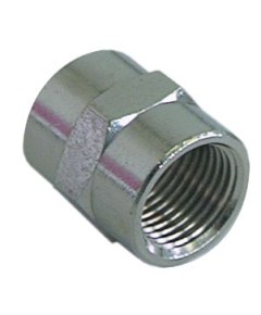 Sleeve thread 3/8  - 3/8  nickel-plated brass WS 22 total length 24mm