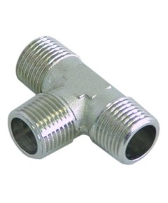 T-piece thread 3/8  ET - 3/8  ET - 3/8  ET nickel-plated brass L 54mm